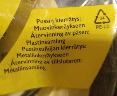 Oululainen Reissumies, Tysjyvruisleip / Fullkornsrg - Kierrätysohjeet ja/tai pakkaustiedot