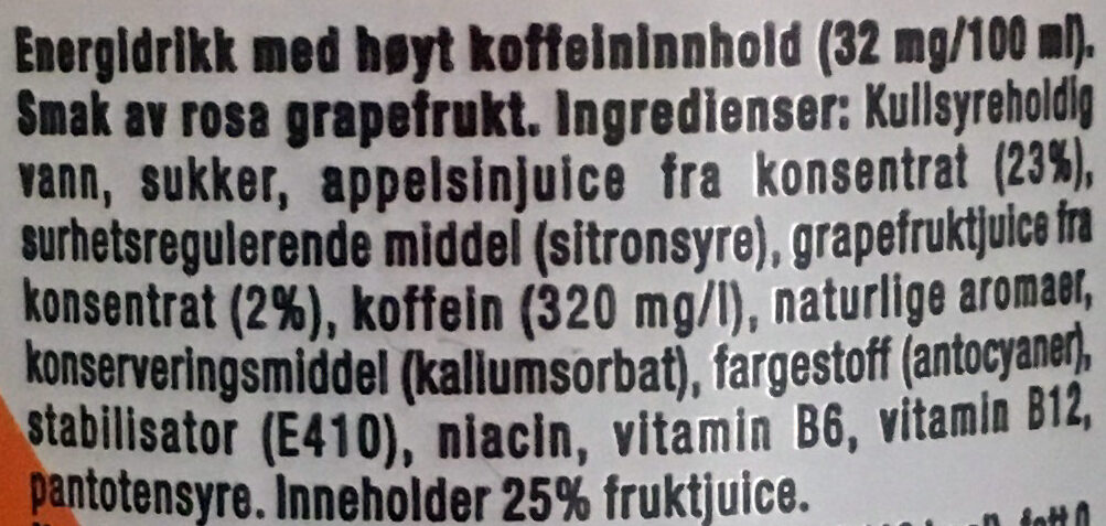 Juiced Citrus Pink Grapefruit - Ingredienser