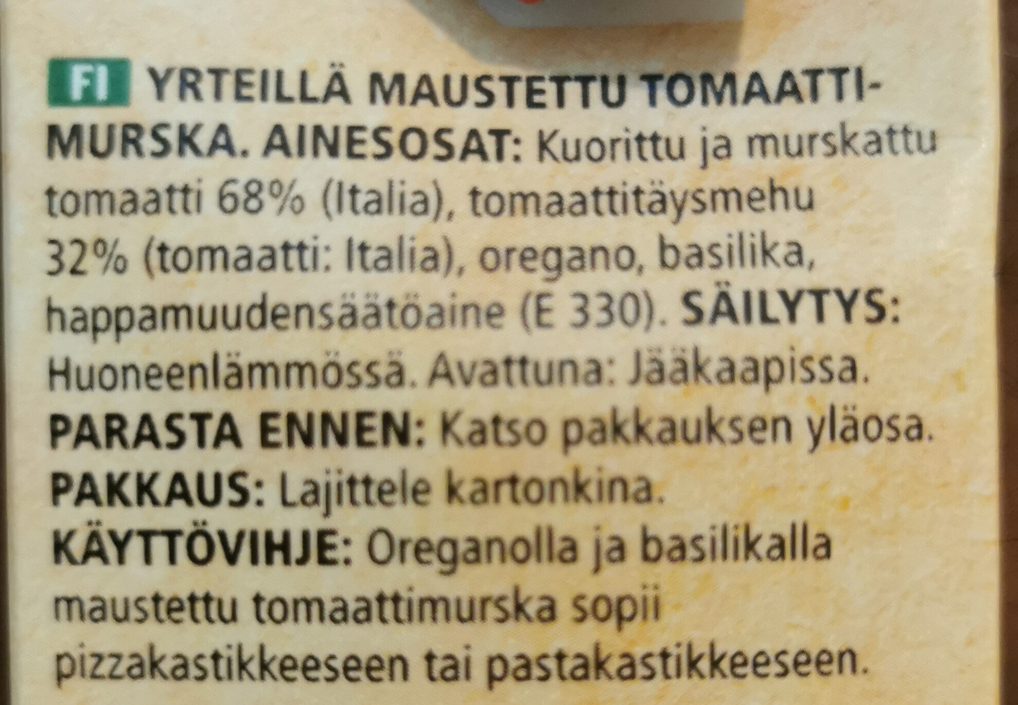 tomaattimurska - Ainesosat - fr