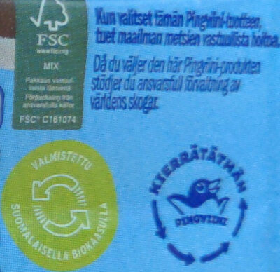 Pingviini Puikko Vanilja Laktoositon - Recycling instructions and/or packaging information - fi