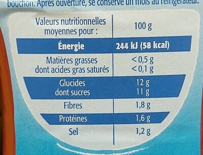 Ketchup -45% de sucres - Nutrition facts - fr