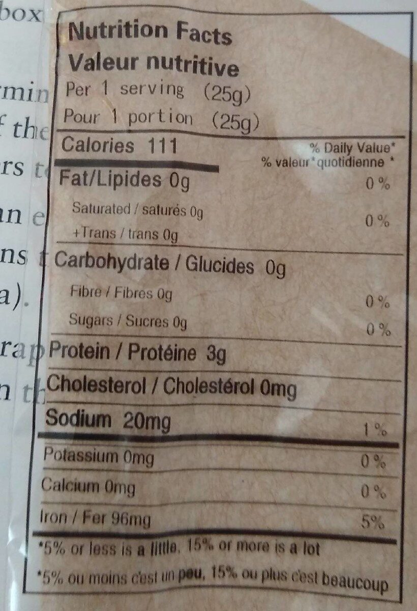 Haw flakes - Nutrition facts - fr