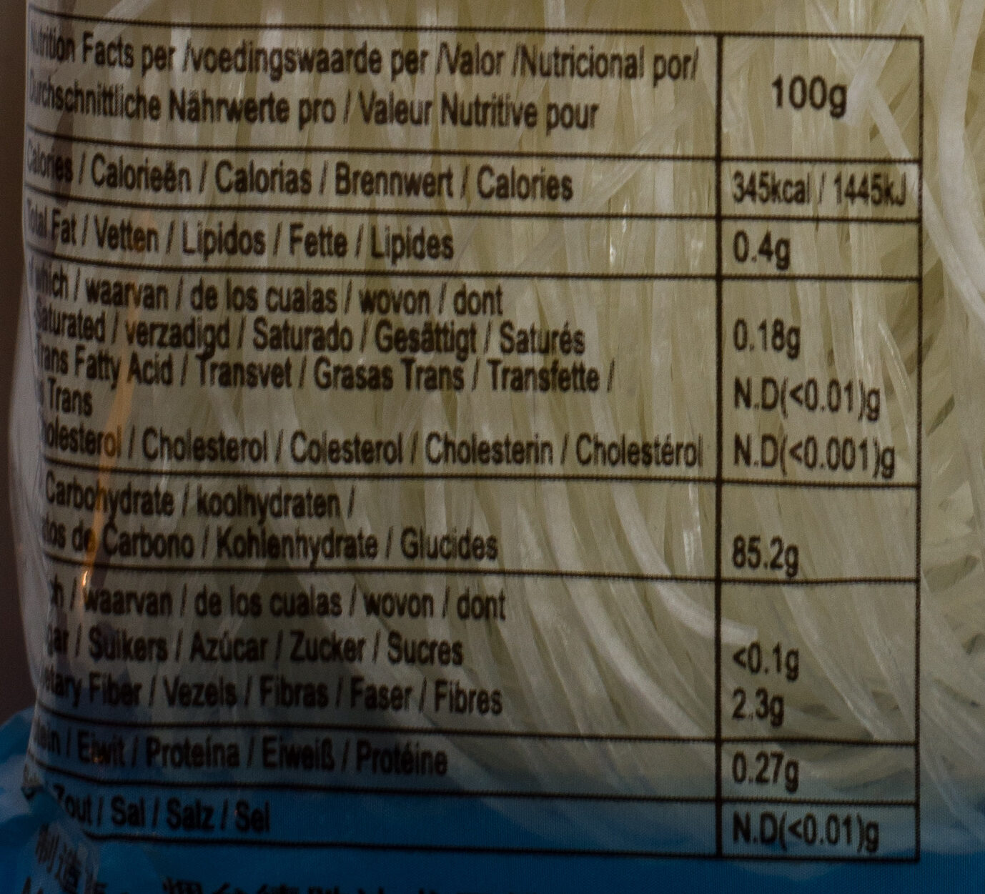 Bean Vermicelli - Nutrition facts