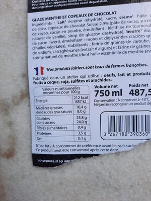 glace - Nutrition facts - fr