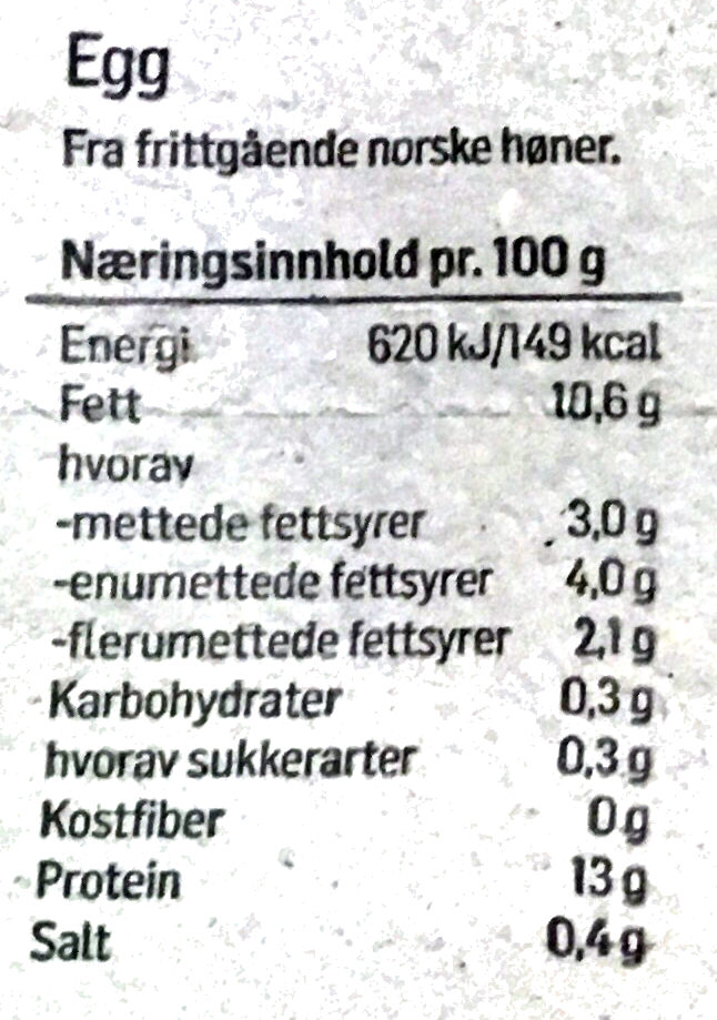 12 egg - Nutrition facts - nb