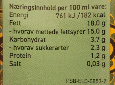 Kokosmelk - Tableau nutritionnel - nb