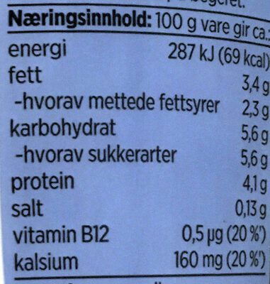 Naturell Yoghourt - Nutrition facts - nb