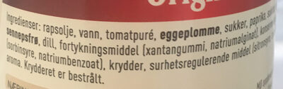 Hamburger dressing - Ingredienser