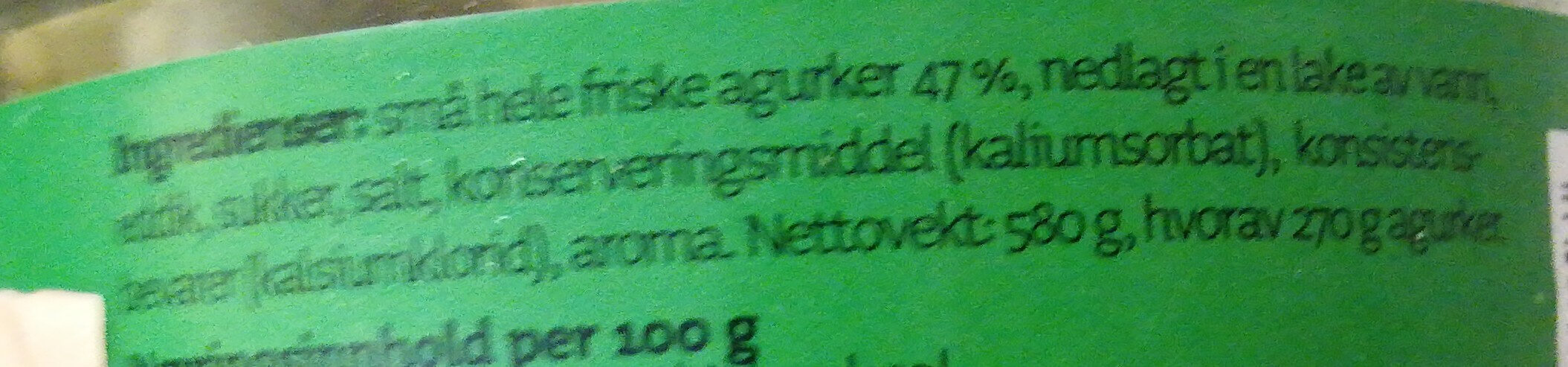 Hele Agurker - Ingredients - nb