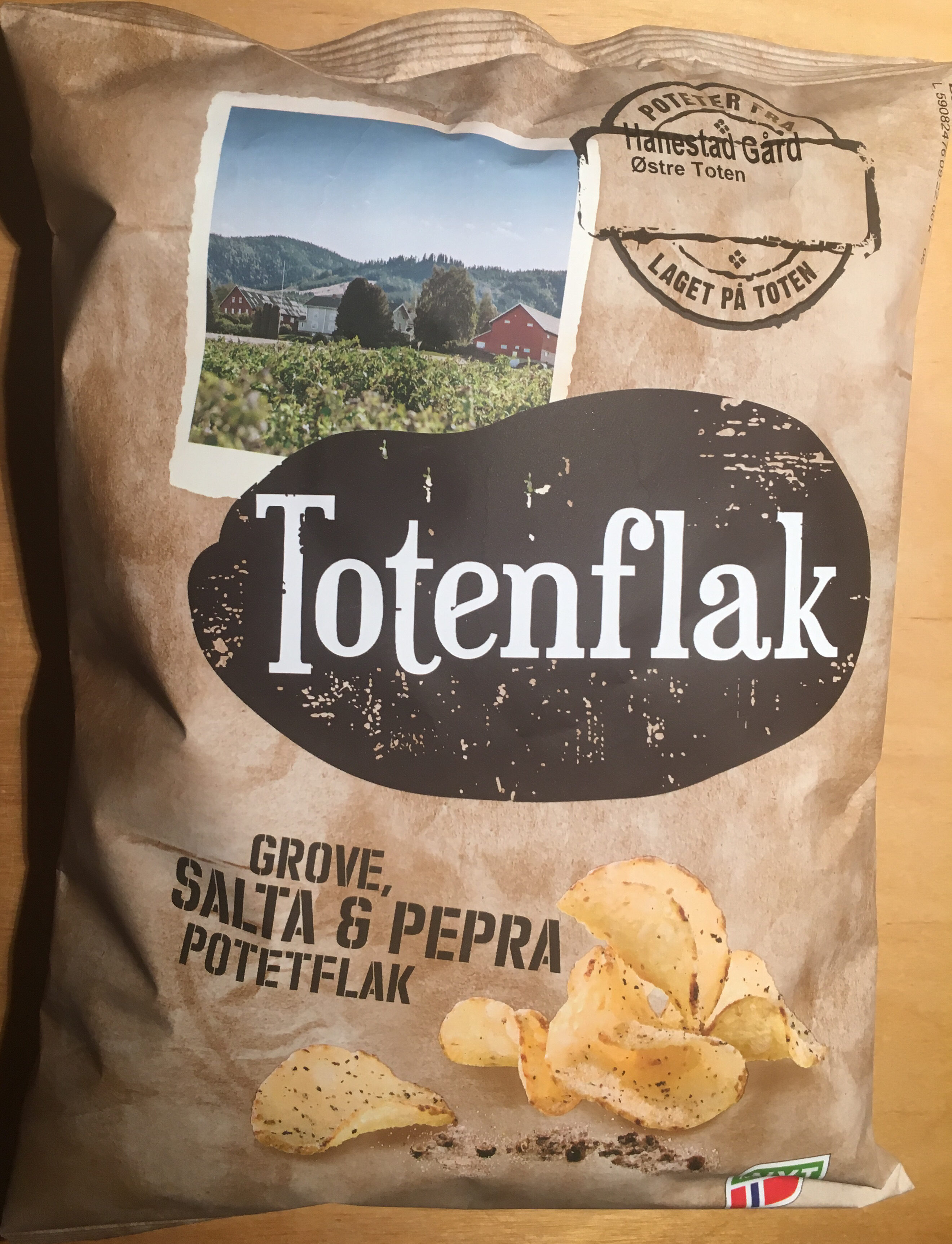 Totenflak - Grove, salta & pepra potetflak - Produkt