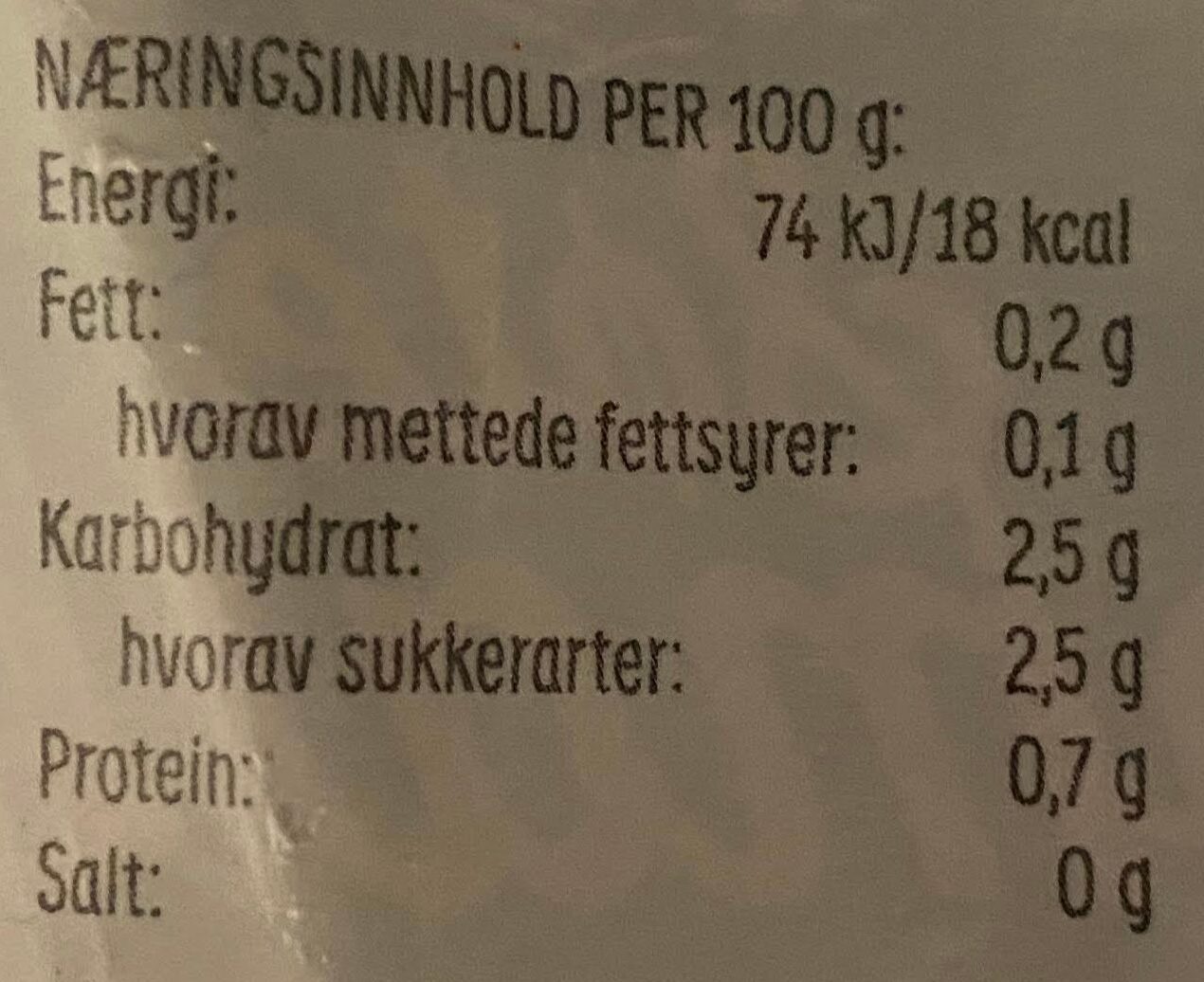 Season Søte tomater - Tableau nutritionnel - en