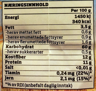 4-korn - Nutrition facts - no