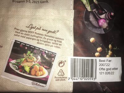 Pommes Noisettes - Recycling instructions and/or packaging information - nb