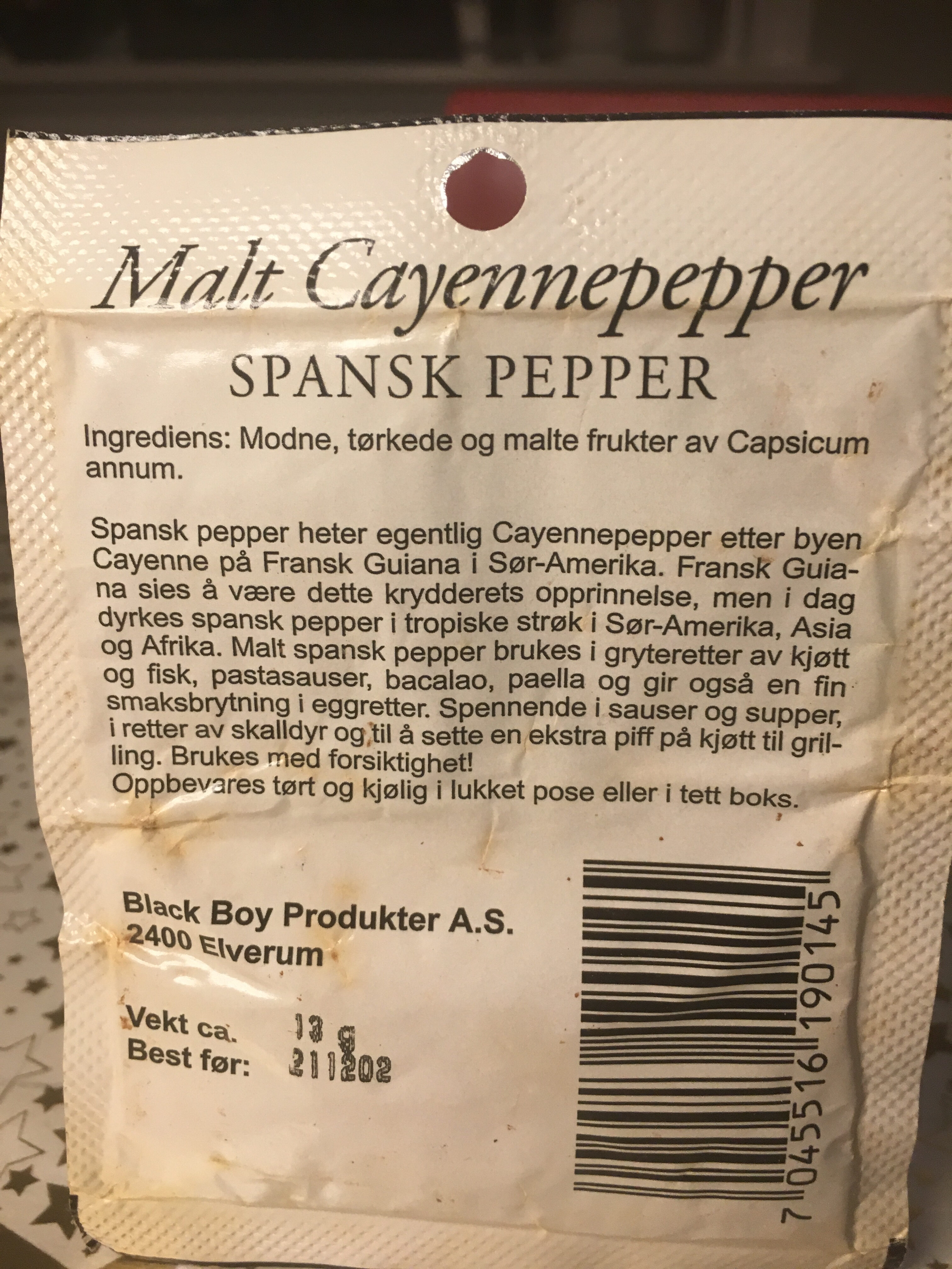 Malt Cayennepepper - Ingredients - nb