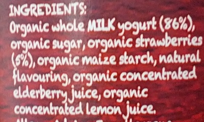 Organic Yogurt Strawberry - Ingredienser - en