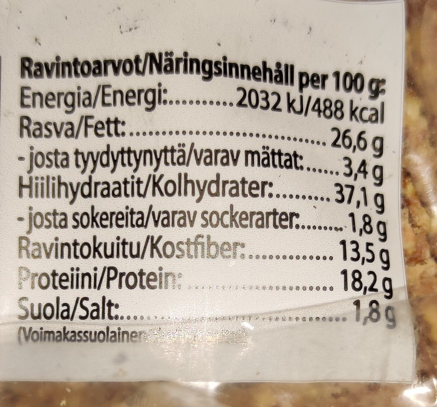 Gourmet-Näkkileipä - Yrtti & Merisuola - Ainesosat