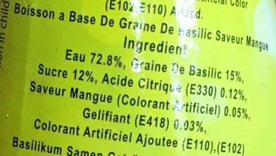 MOJJO ROYAL Saveur Mangue - Ingredientes - fr