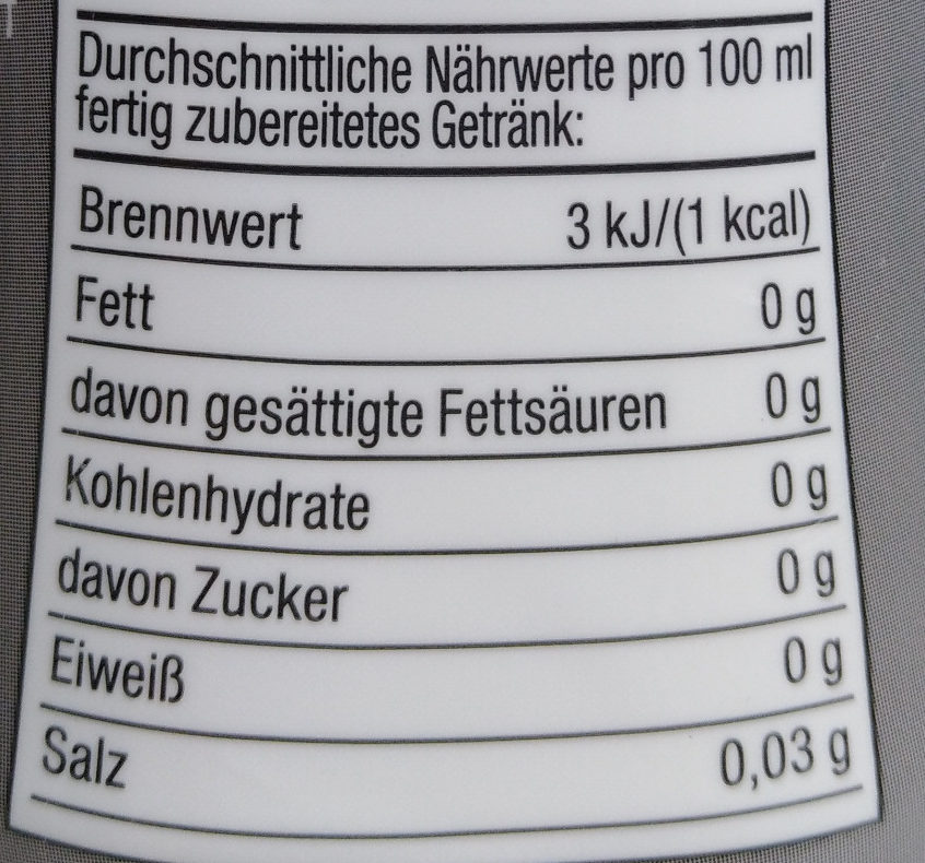 Zitronen-Limetten-Geschmack - Tableau nutritionnel - de