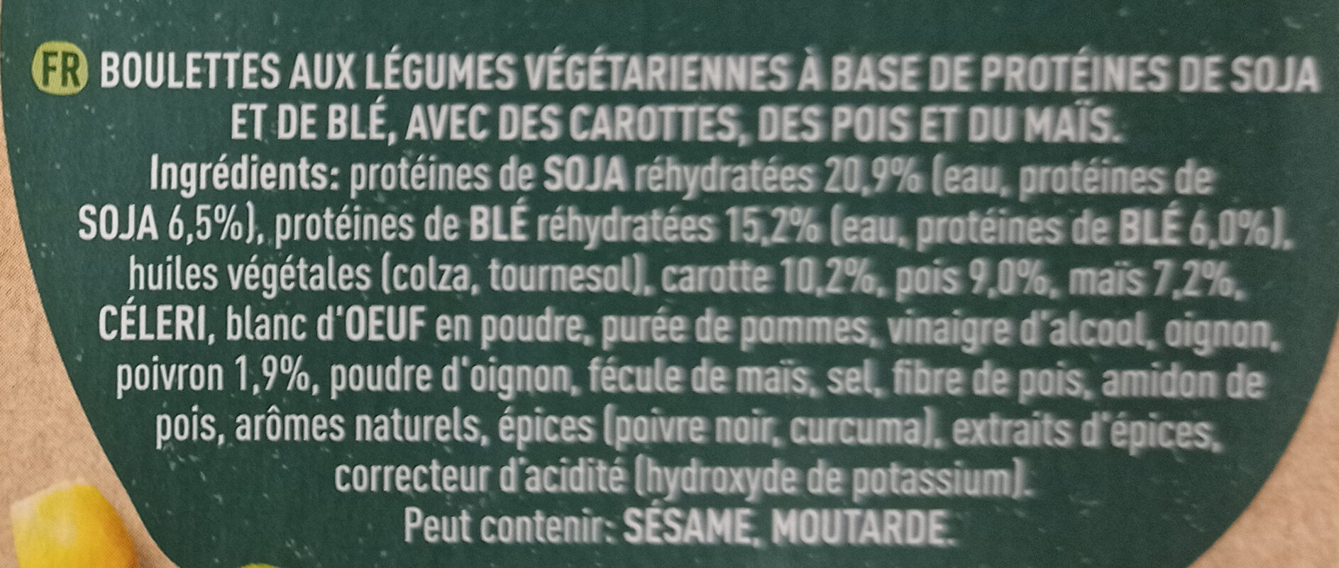 Boulettes aux Légumes - Ingrédients