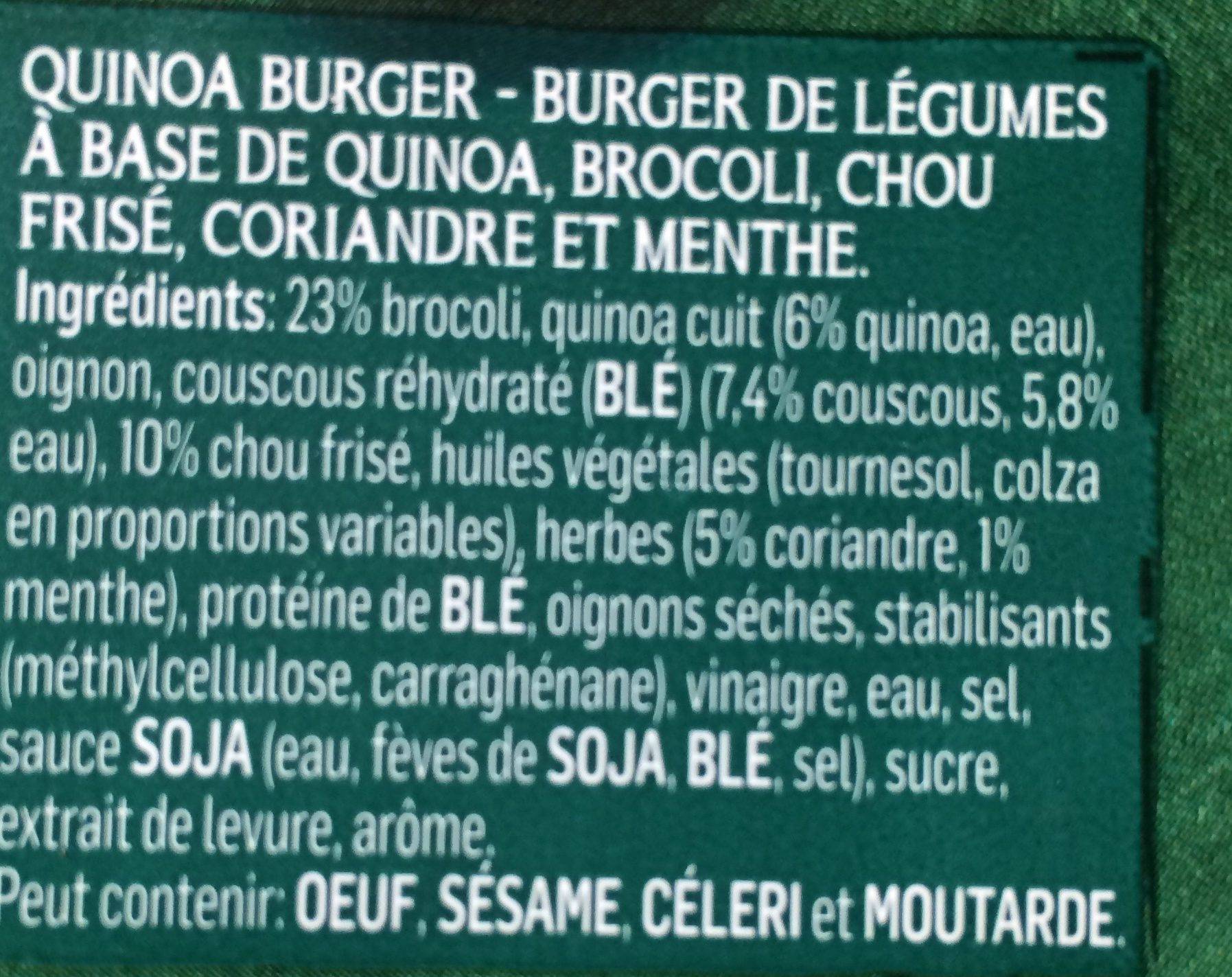 Quinoa Chou Frisé Et Brocoli - Ingrédients
