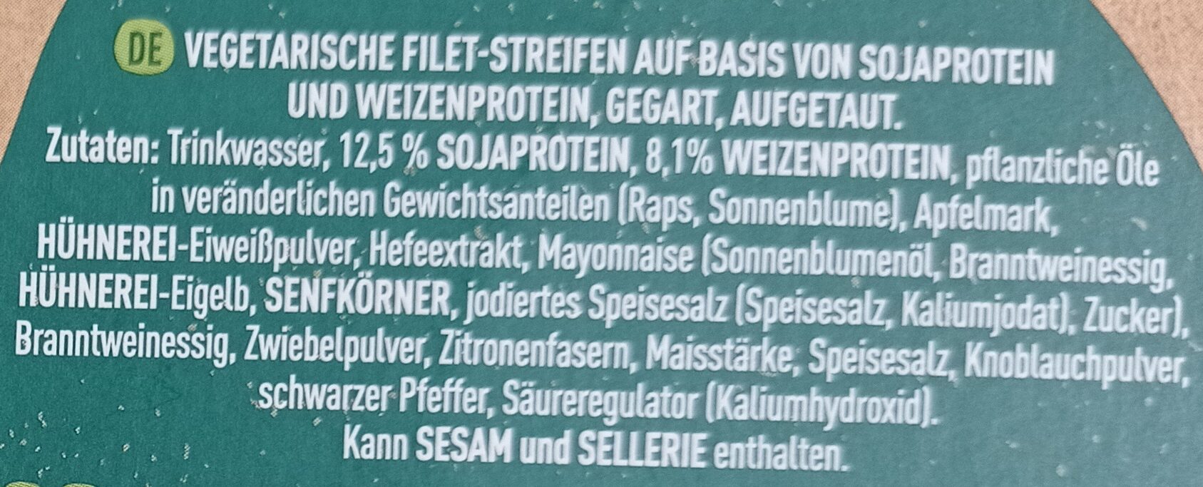 Vegetarische Filetsteifen - Ingredients - de
