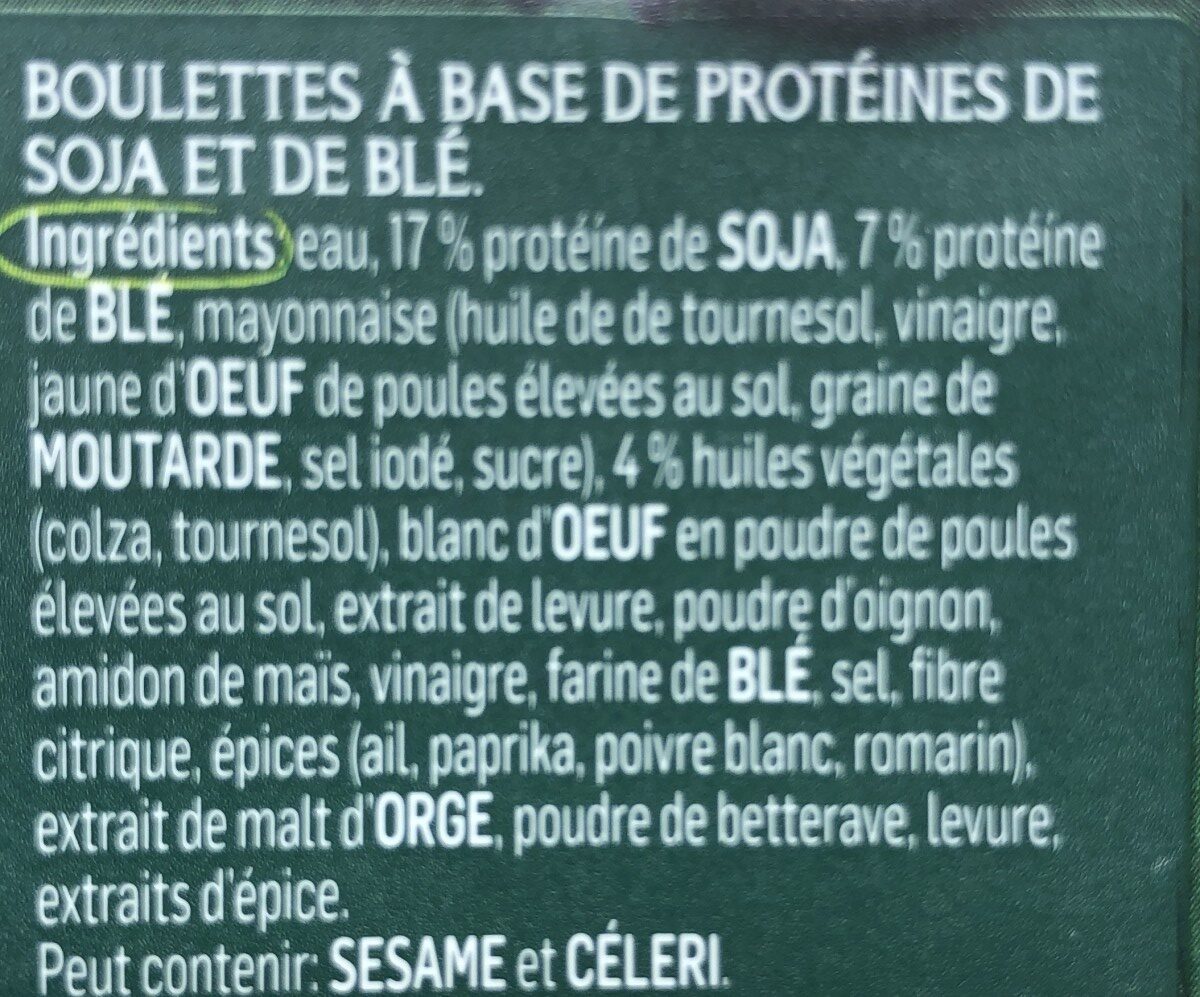 Boulettes - Ingrédients