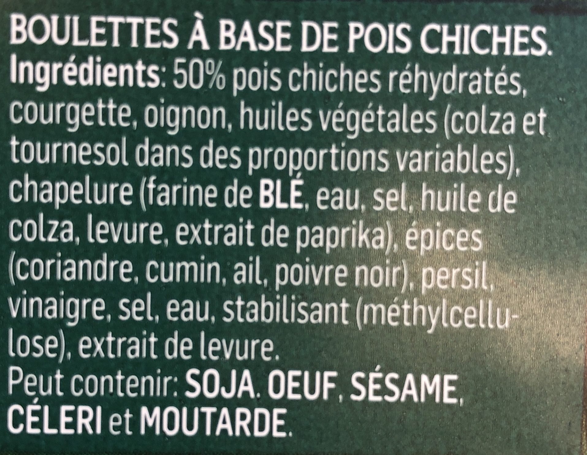 Falafel classic - Ingrédients