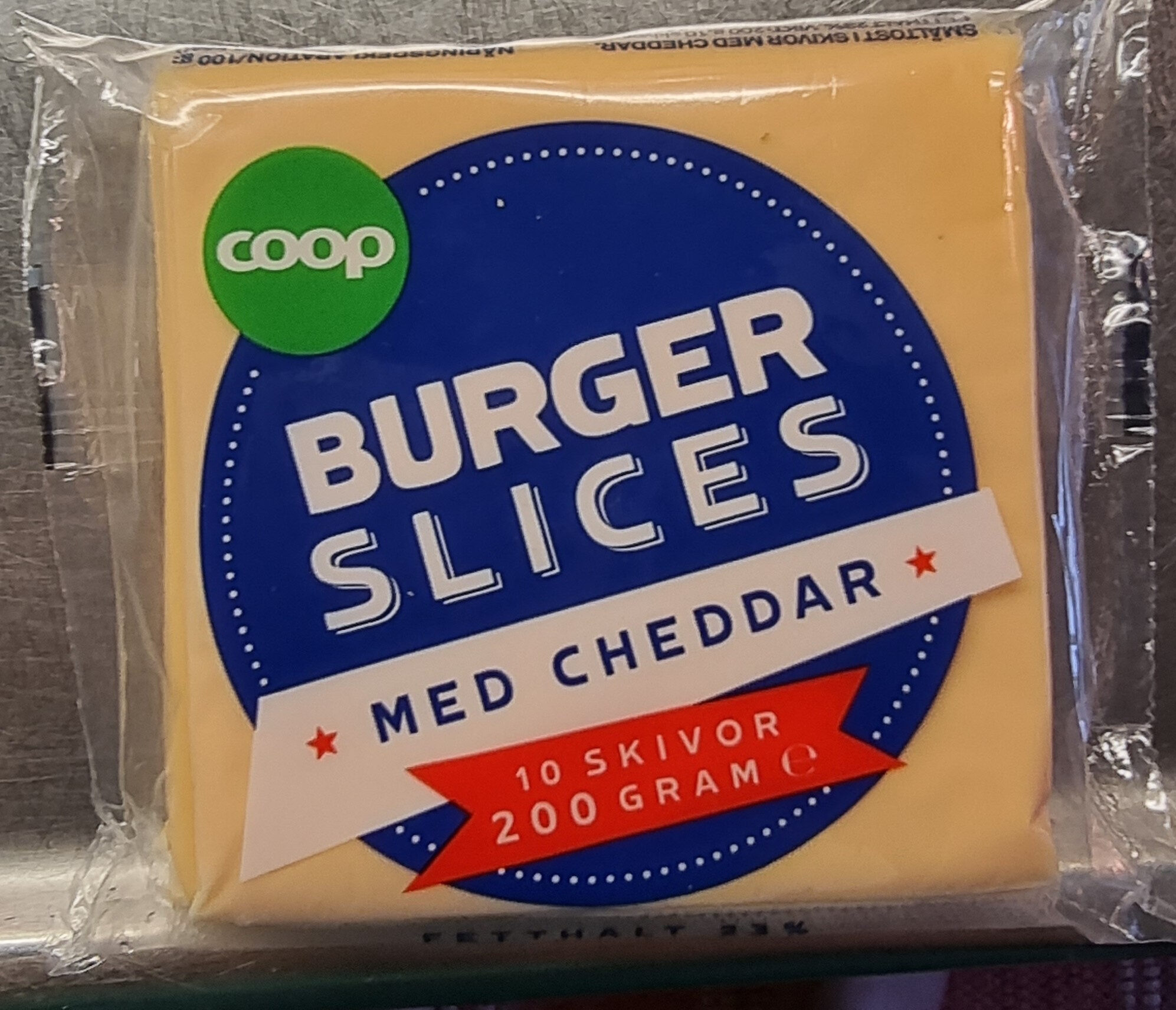 Burger slices med cheddar - Produkt