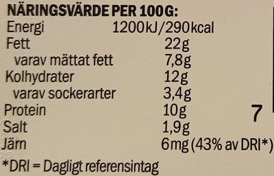 Scan Svensk Leverpastej bredbar - Tableau nutritionnel - sv