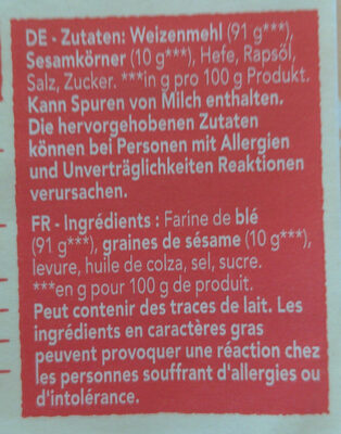 Knäckebrot - Sesam - Ingredients