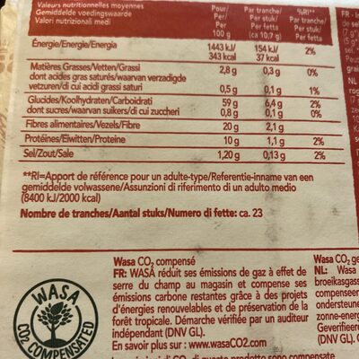 Cranberry & sea salt, fr,nl,it - Nutrition facts - fr