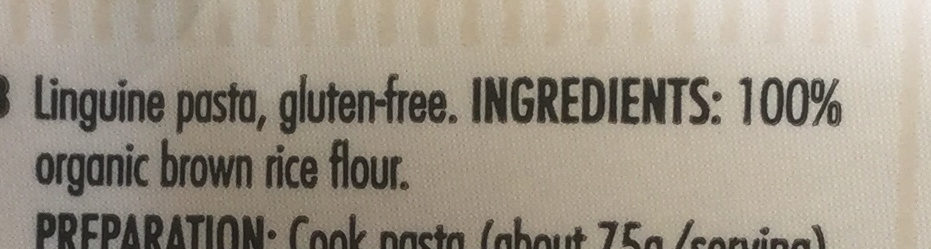Gluten-Free Linguine Pasta - Ingredients