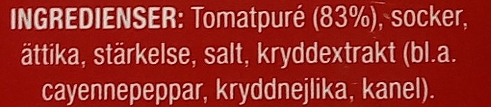 Felix Tomatketchup Mindre socker & salt - Ingredients - sv