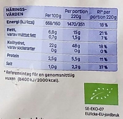 Felix Ekologiska Potatisbullar - Nutrition facts - sv