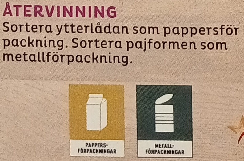 Felix Originalet Mexikansk Tacopaj - Recycling instructions and/or packaging information