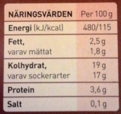 Ekströms Jacky Chokladpudding - Nutrition facts - sv