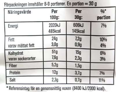 Estrella Jordnötsringar Originalet - Nutrition facts - sv