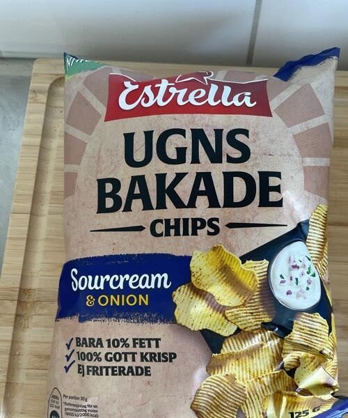 Ugnsbakade chips - sourcream & onion - Produkt - en