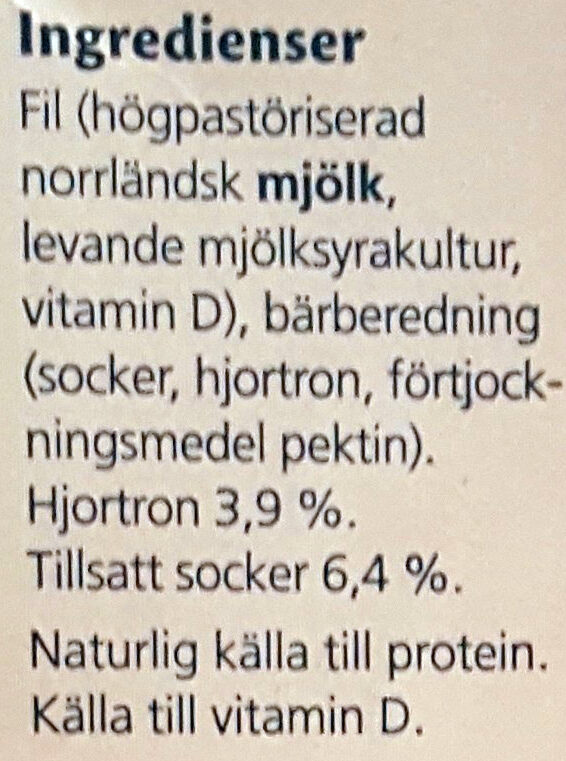 Fjällfil - Hjortron - Ingredienser
