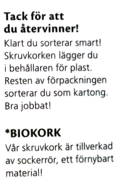 Fjällfil - Blåbär - Recycling instructions and/or packaging information