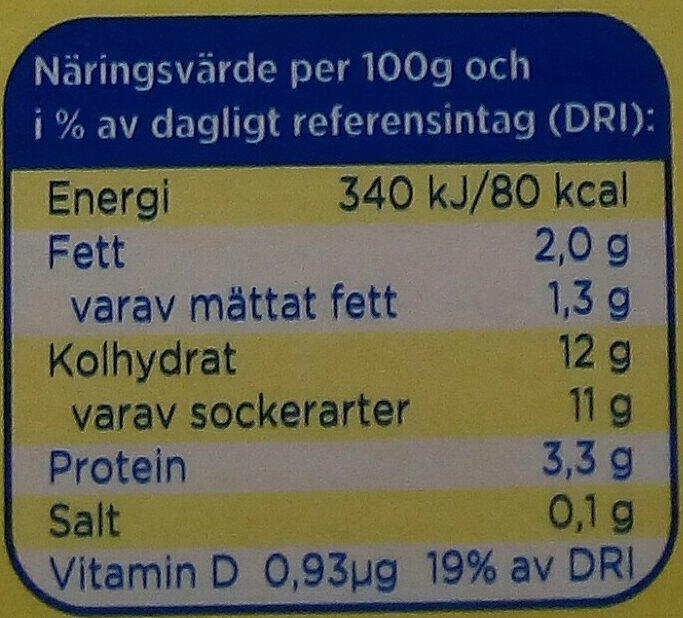 Yoggi Original Vanilj Jordgubb - Nutrition facts - sv