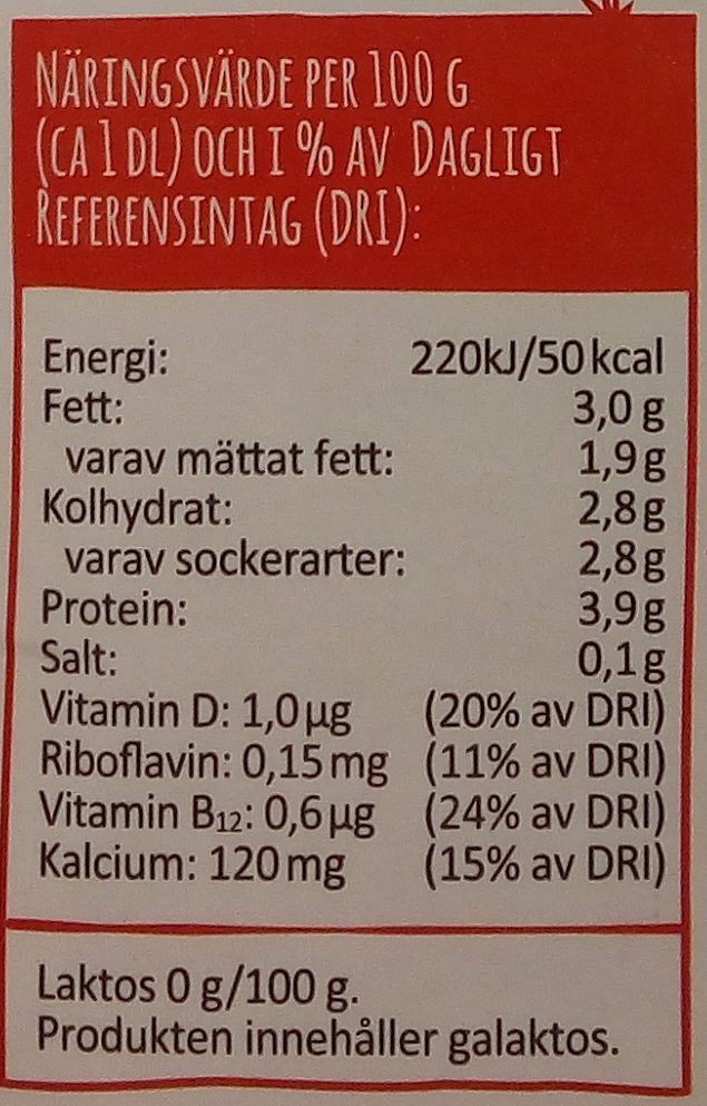 Arla Ko Färsk laktosfri Mjölkdryck - Näringsfakta
