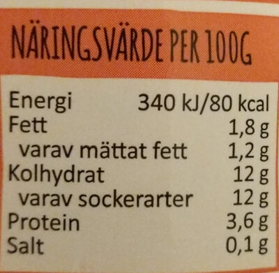 Eko Mild Yoghurt Jordgubb & Vanilj 1.8% Fett - Näringsfakta