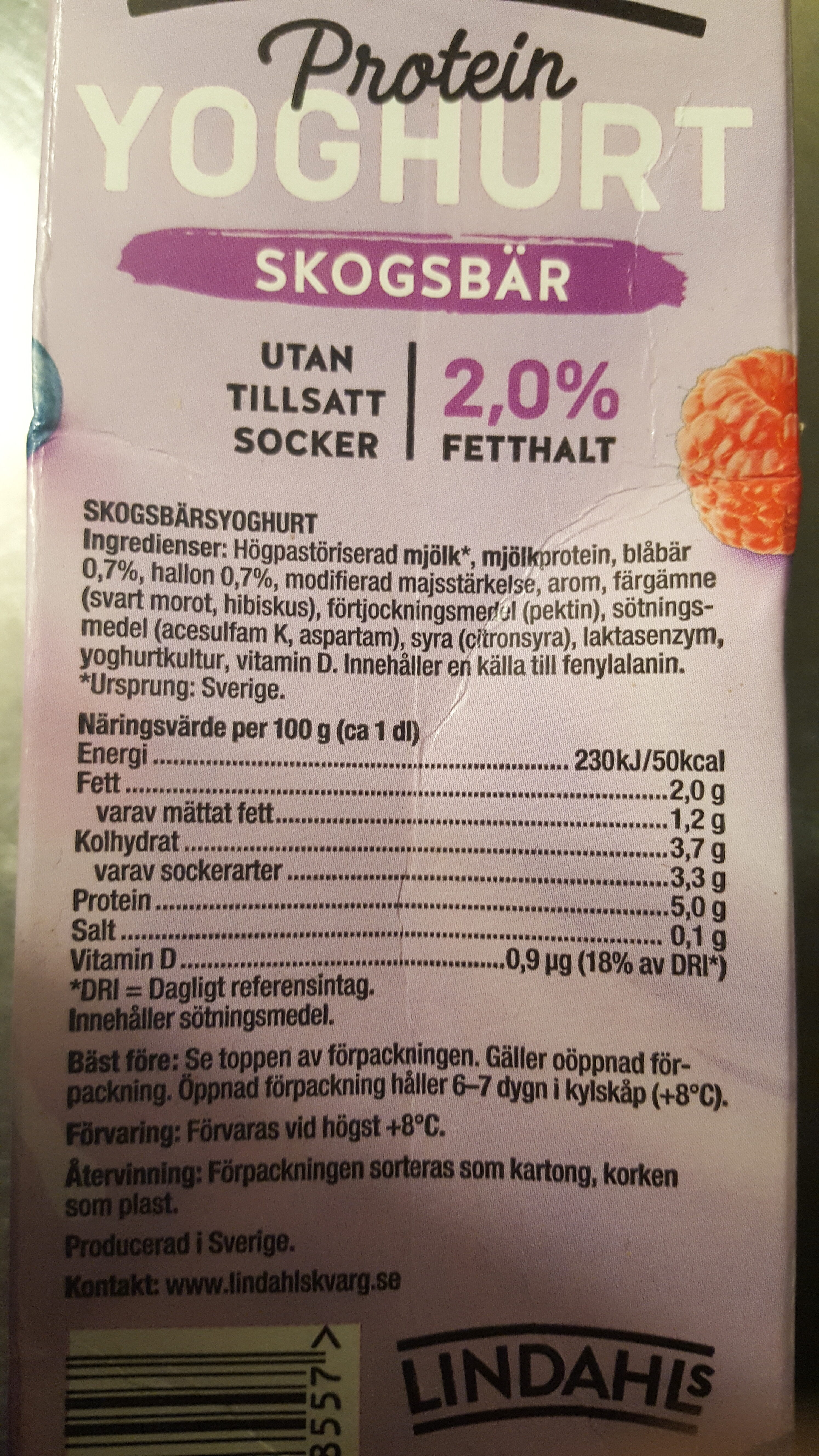 Protein-yoghurt skogsbär - Ingredienser
