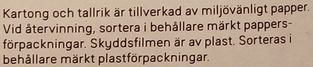 Dafgårds Angusbiff - Recycling instructions and/or packaging information