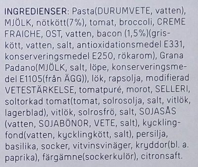Dafgårds Karins Pasta - Ingredienser