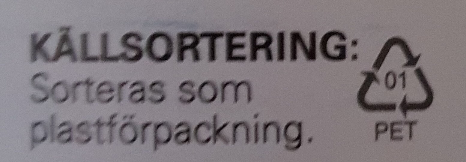 Äppelcidervinäger - Recycling instructions and/or packaging information