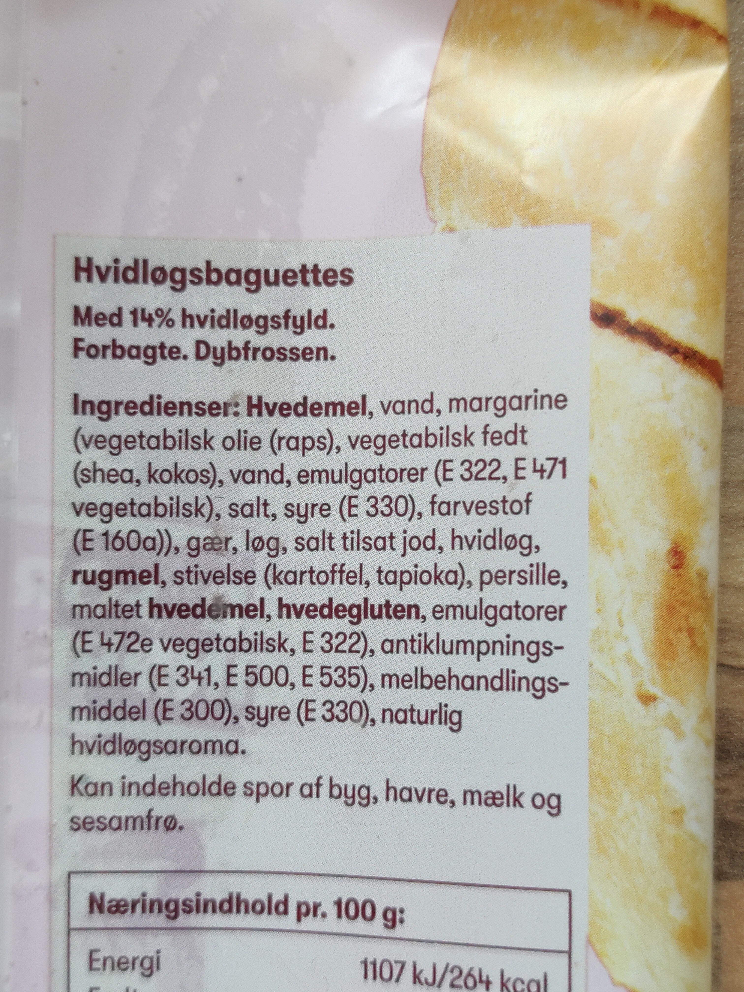 Hvidløgs Baguettes - Ingredienser