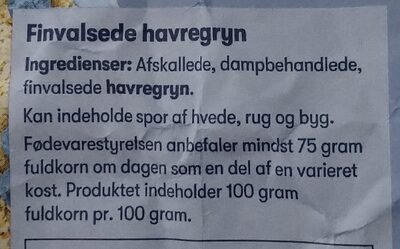 Finvalsede Havregryn - Ingredienser
