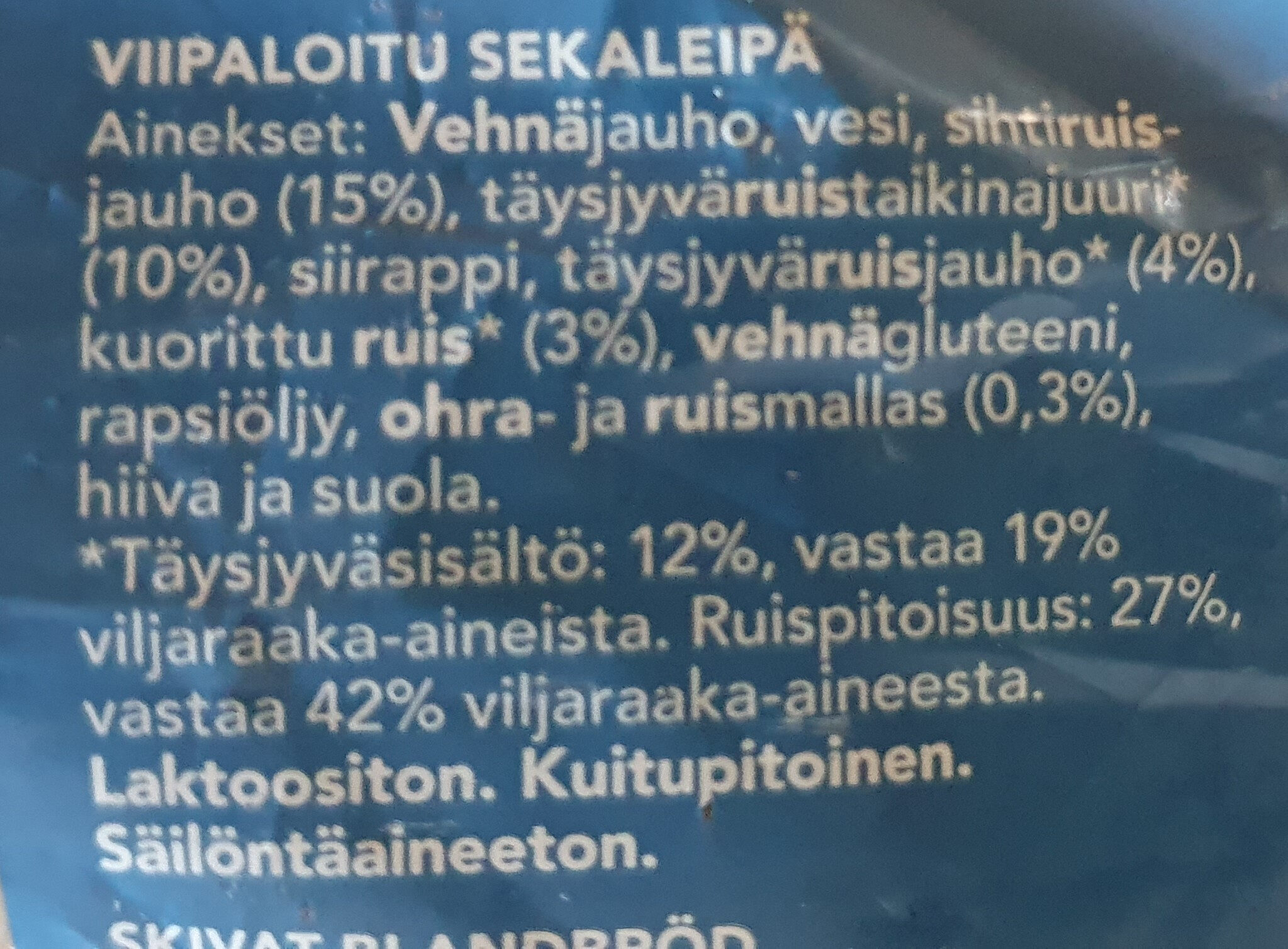 Talonpoika taikinajuurileipä - Ainesosat